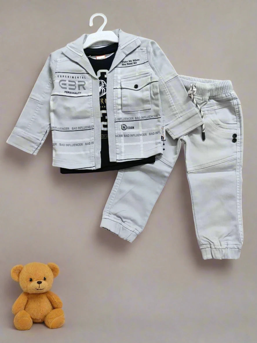 Trendy Kids' 3-Piece Outfit Set - Jacket, T-Shirt, and Pants, Perfect for birthday, wedding - Bumblehugs