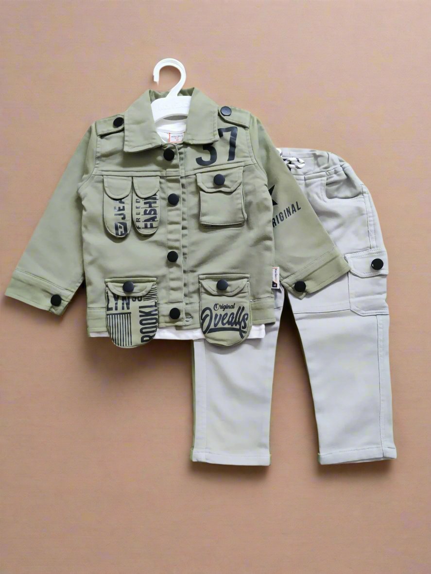 Trendy Kids' 3-Piece Outfit Set - Jacket, T-Shirt, and Pants, Perfect for birthday, wedding - Bumblehugs