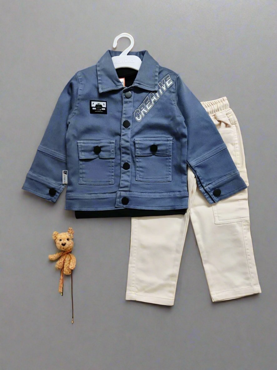 Creative jacket tshirt and jeans - 3 piece set for boys - Bumblehugs