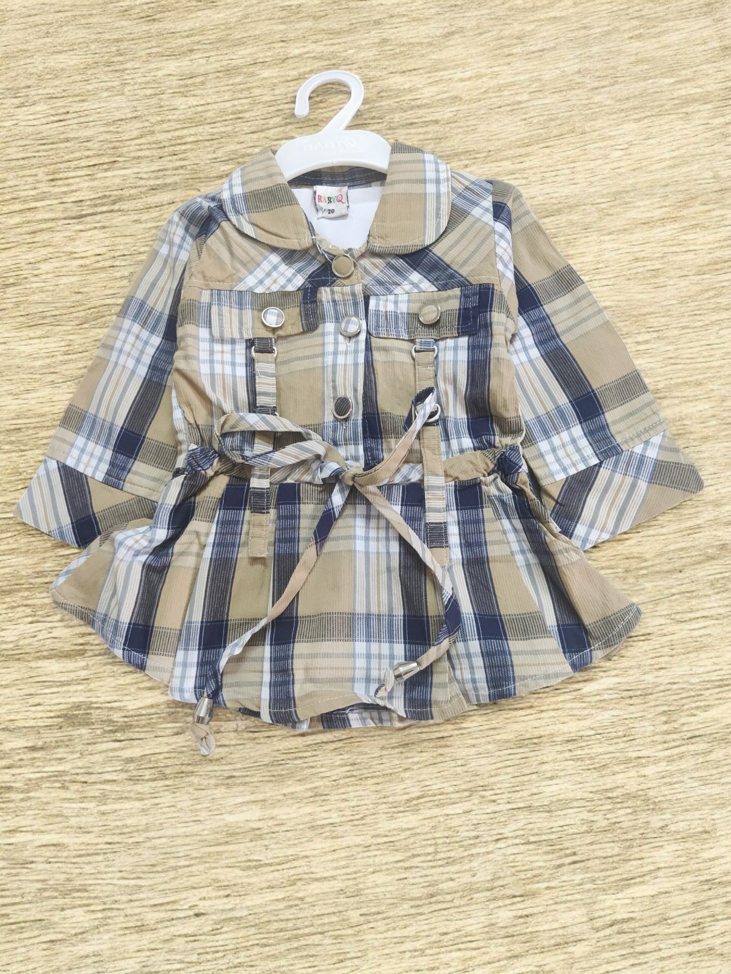 Stylish Plaid Top with Dark Blue Pants for girls - Bumblehugs