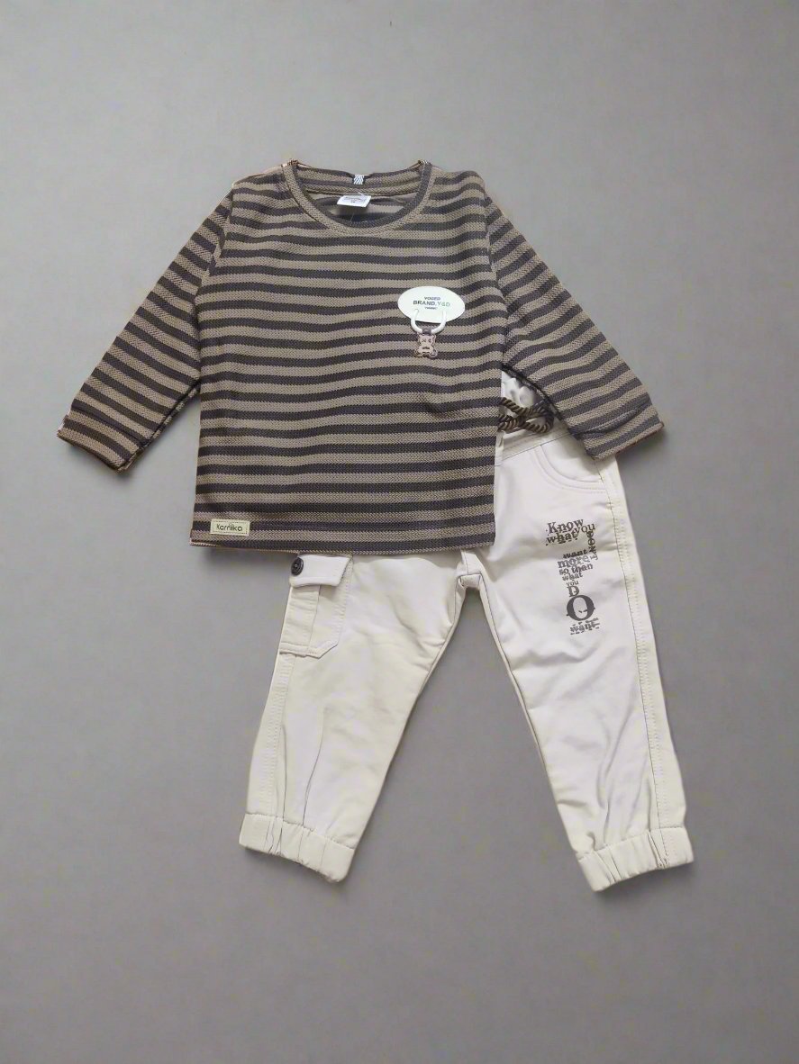 Cozy Kids' Outfit bear design full sleeve tshirt and jeans set - Bumblehugs