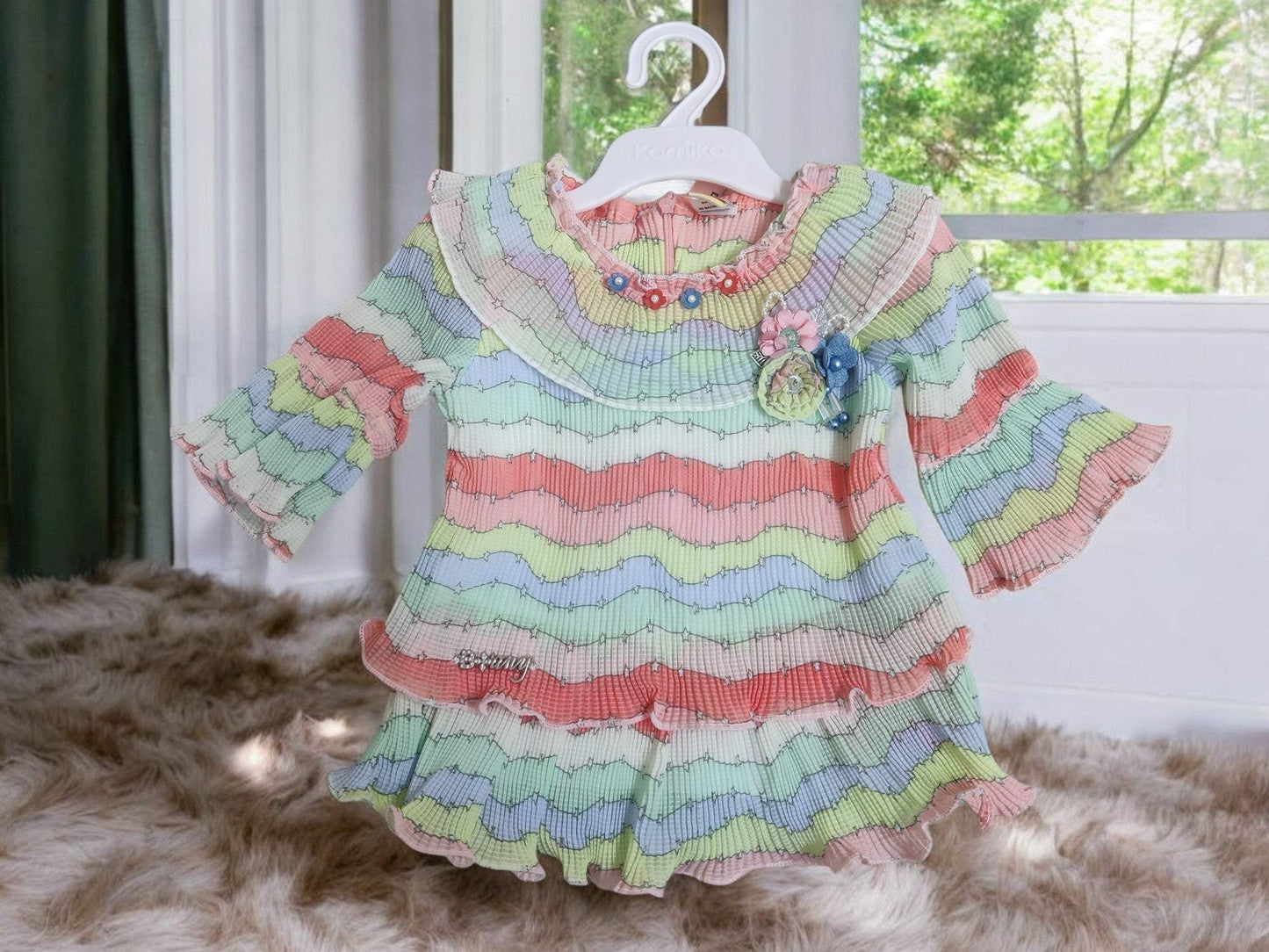 Stylish Children's Striped Outfit top and denim jeans