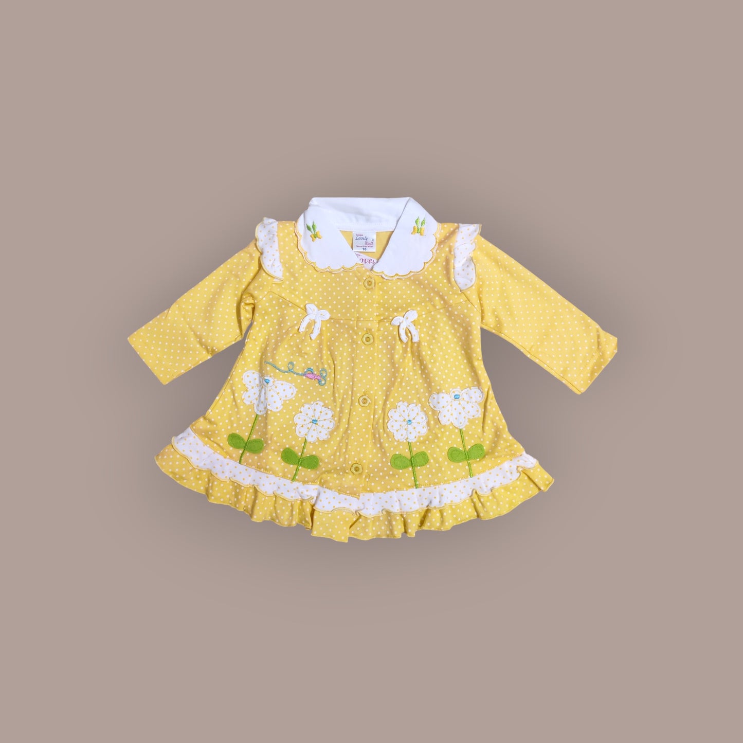Cozy Girls' frock top and Pajama Set with Polka Dots - Bumblehugs