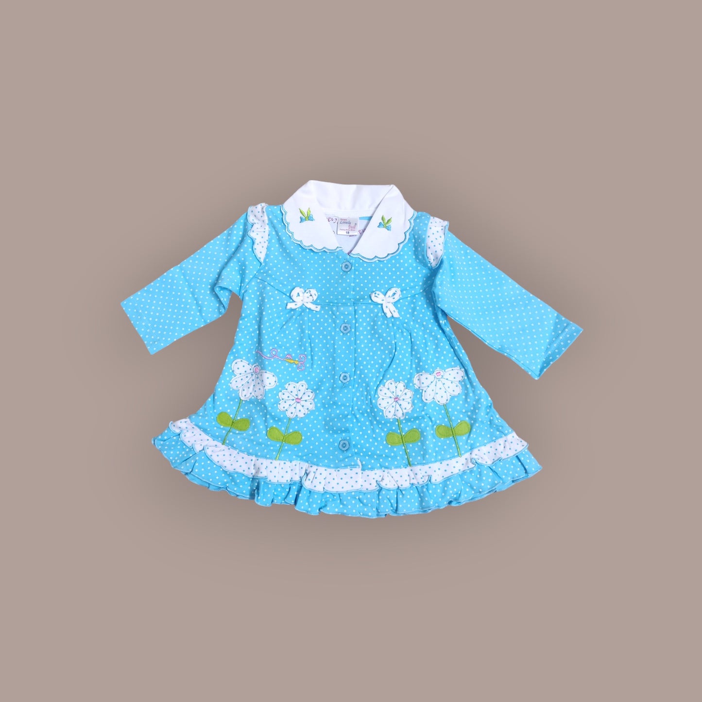 Cozy Girls' frock top and Pajama Set with Polka Dots - Bumblehugs