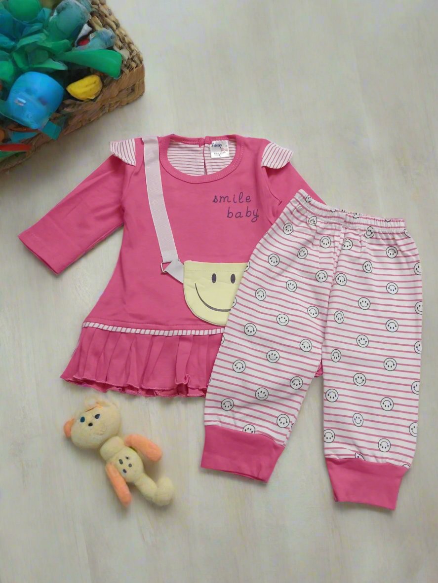 Charming Baby Top and Pajama Set with Elegant Purse
