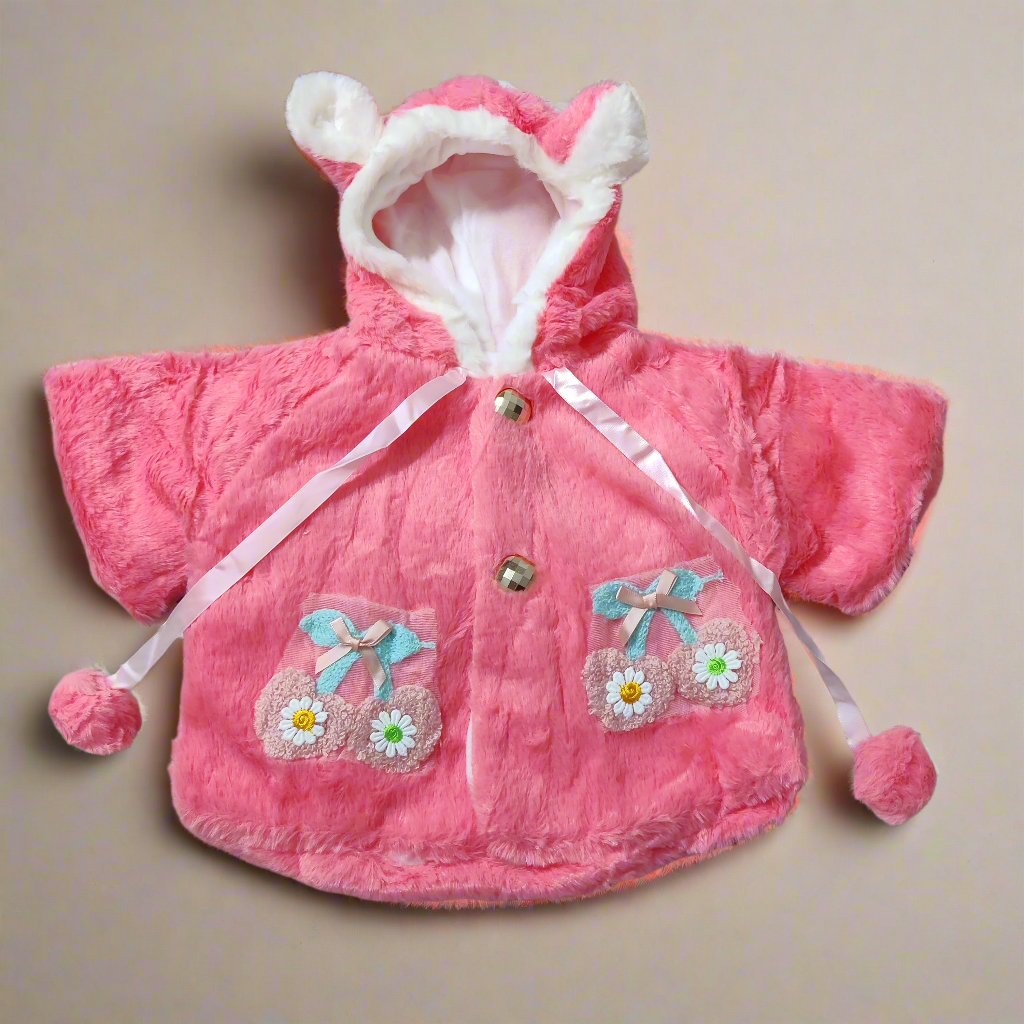 Charming Pink Hooded Jacket for Girls