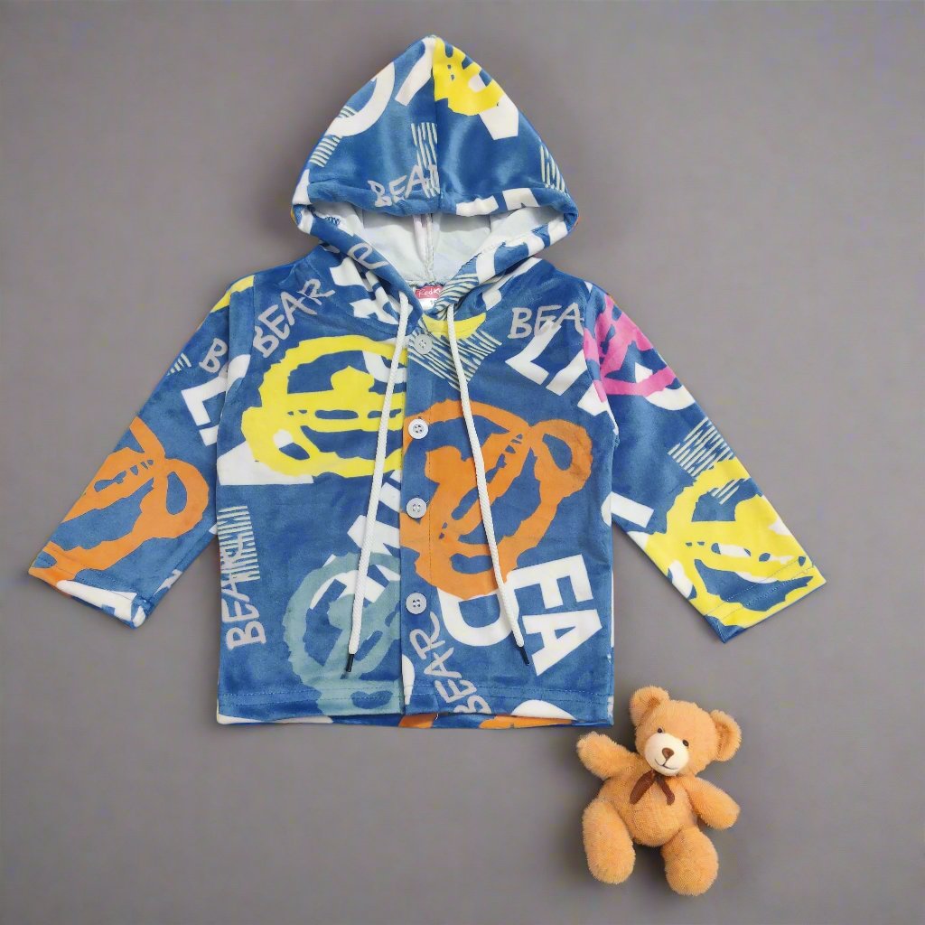Colorful Bear Hooded Set for Kids - Cute and Cozy Clothing Set