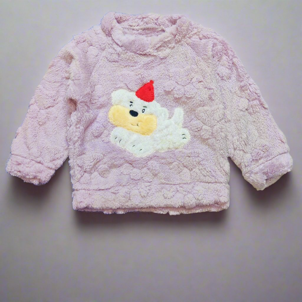 Cozy Light Purple Bear Pajamas for Kids Winter Set