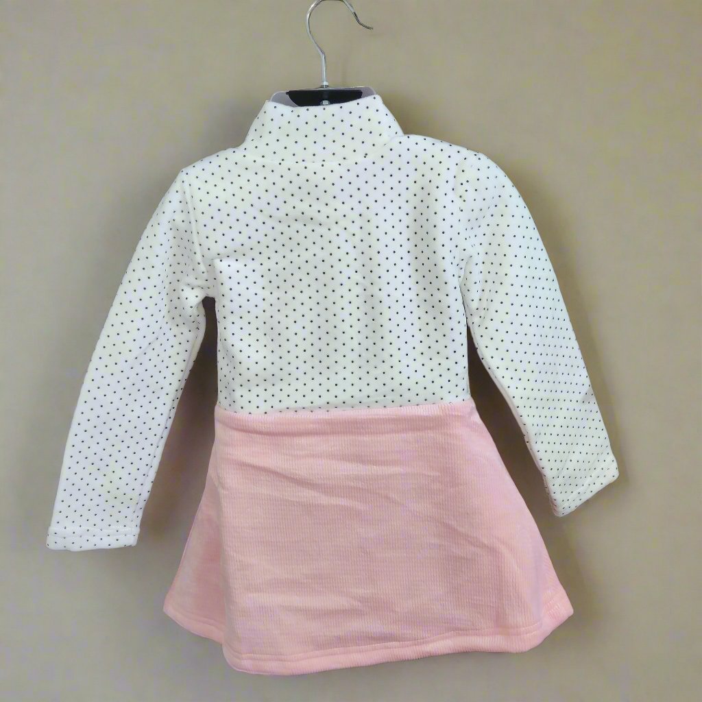 Charming Girls' Long Sleeve Pink Dress with Bow