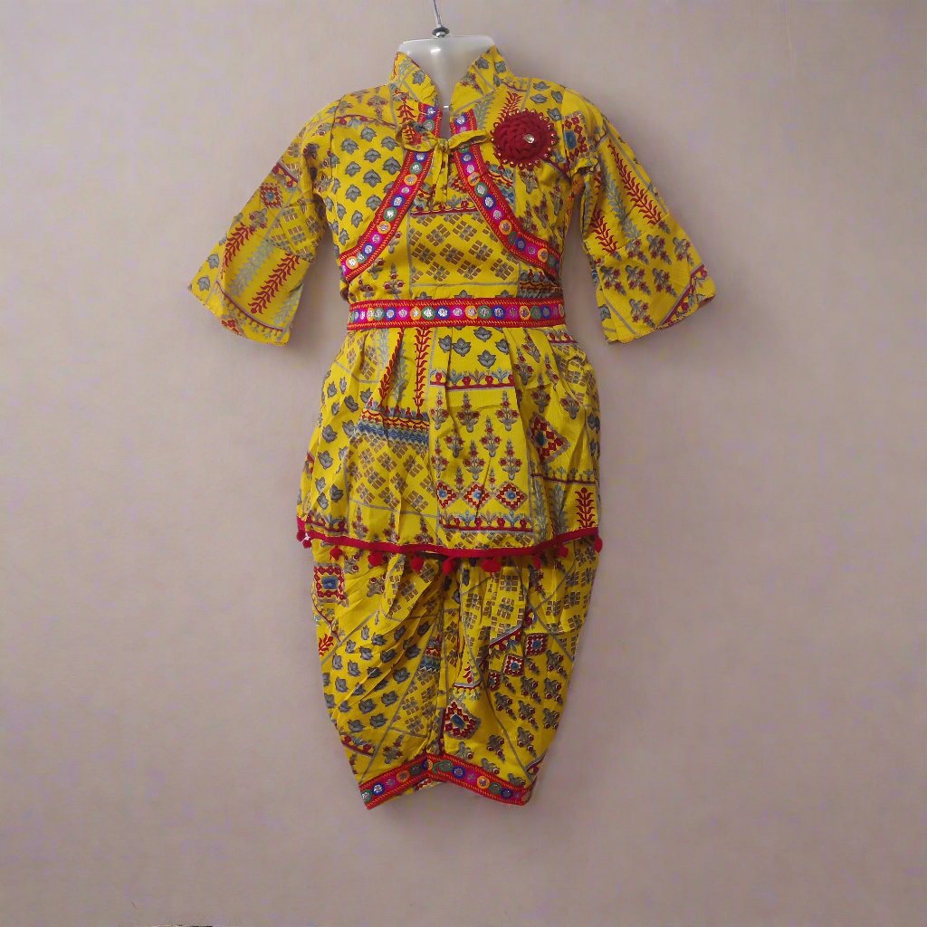 Yellow and Red Vibrant Traditional Ethnic Dress