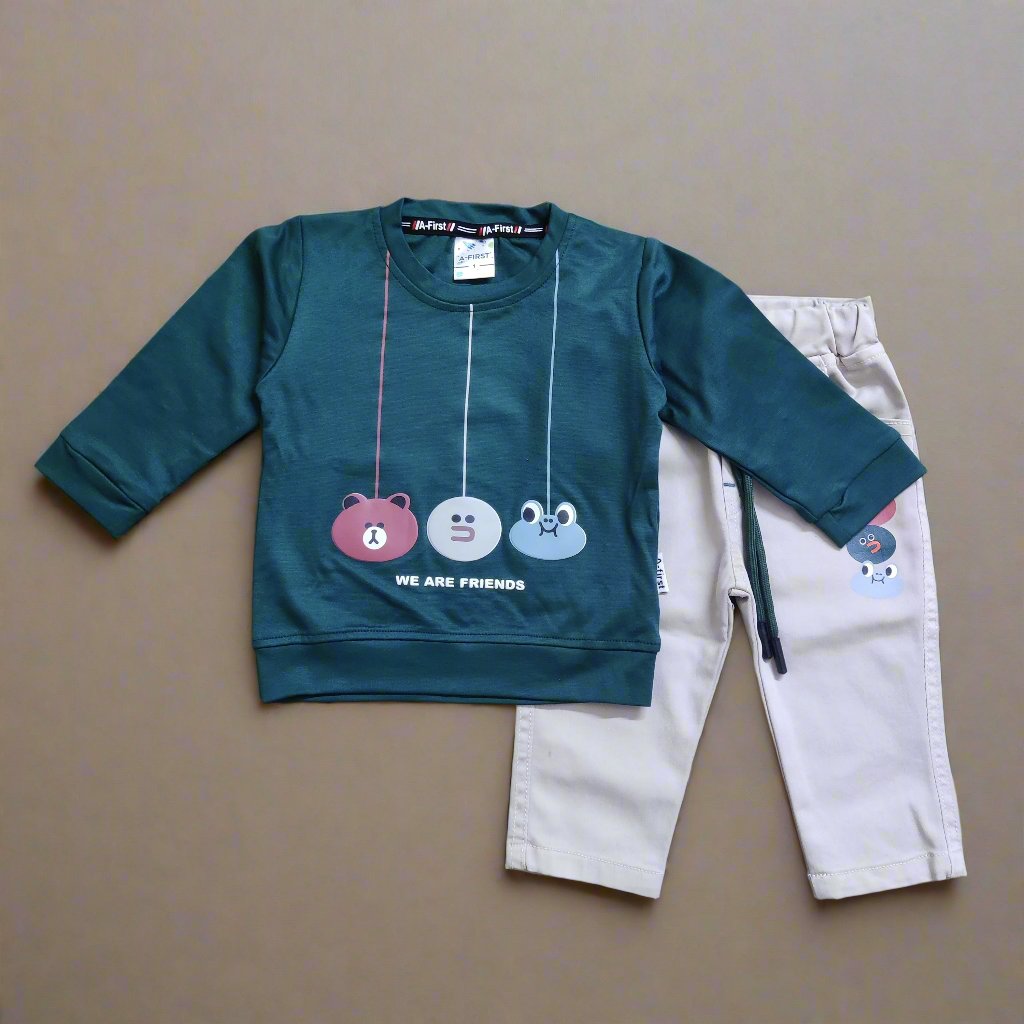 Charming We Are Friends Tshirt Set and Pant Set
