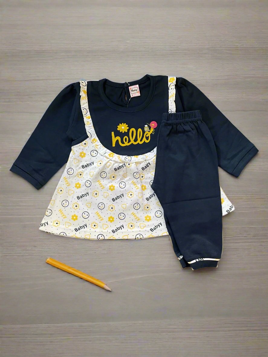 Charming and Trendy Girl's Frock and Pajama Set for Stylish Kids