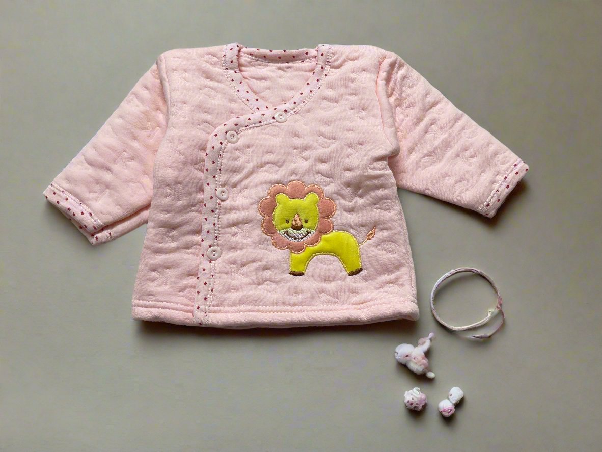 Adorable Pink Baby Pajama Set with Lion Design - Perfect for Cozy Nights