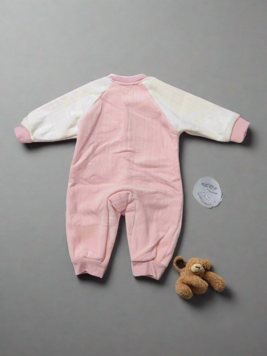 Adorable Pink and White Baby Bear Onesie