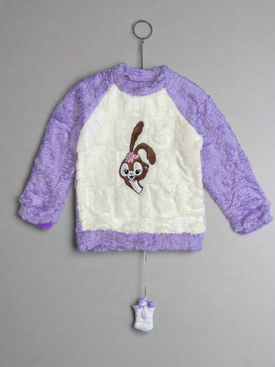 Adorable Kids Furry Pajama Set - Winter Top and Bottoms for Kids