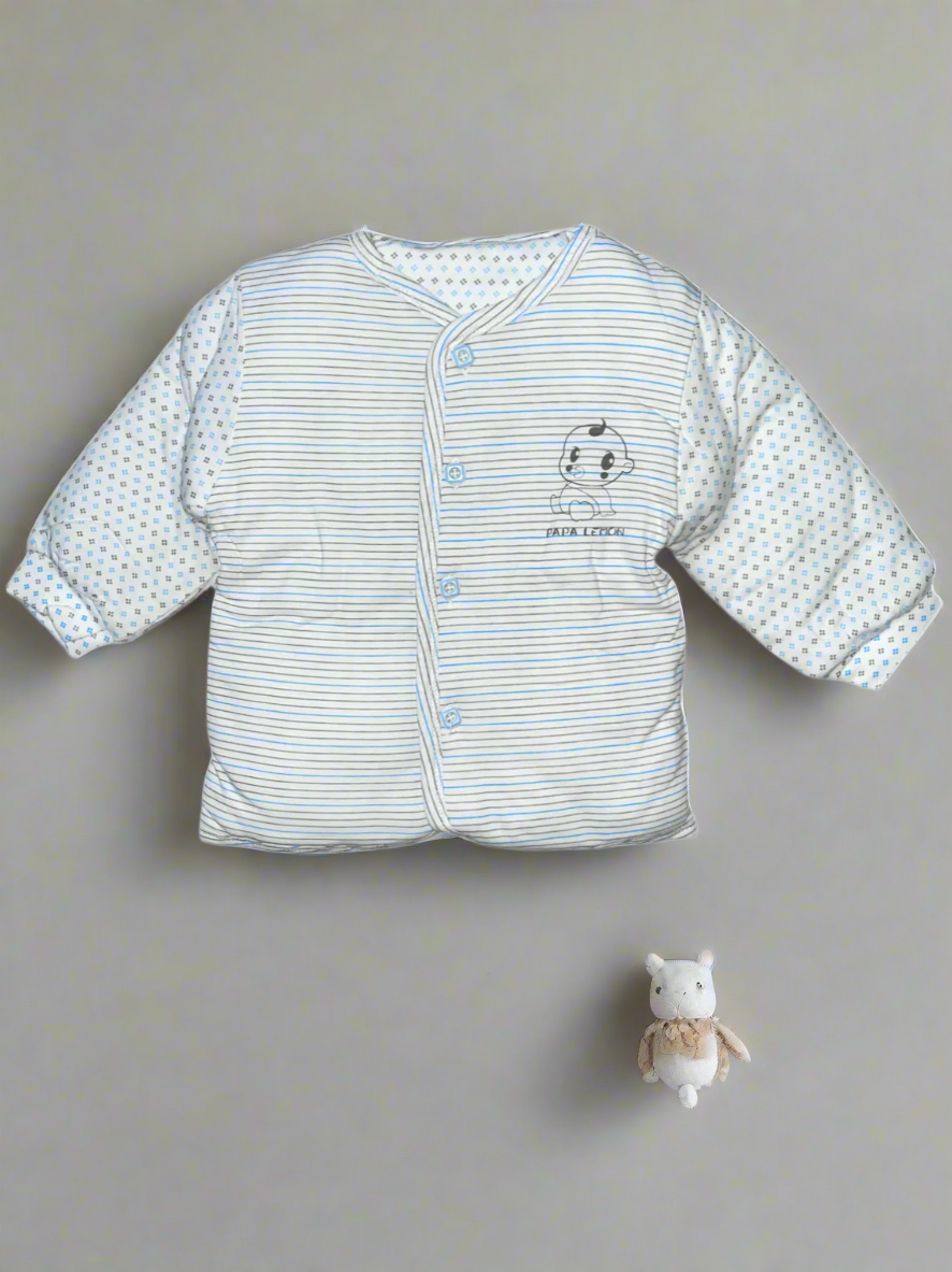 Adorable White and Blue Baby Clothing Set for 9-12 Months