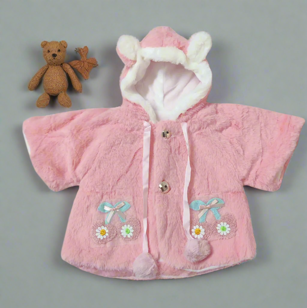 Adorable Pink and White Children's Hooded Jacket for girls