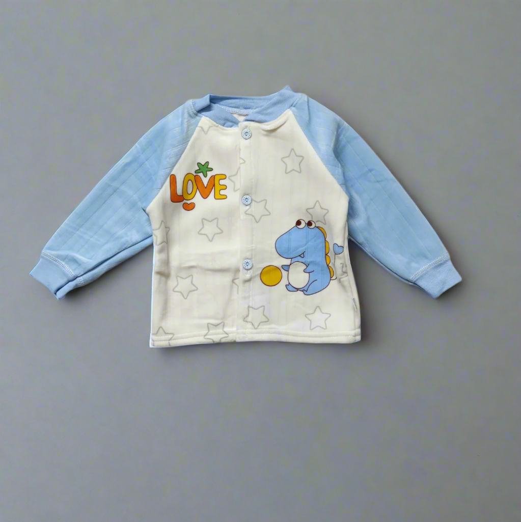 Adorable Blue and Cream Dinosaur Top and Pajama for Kids