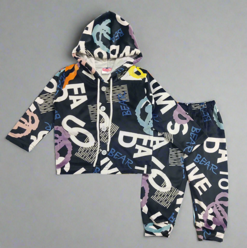 Vibrant Hooded Top and Pants Ensemble for Kids