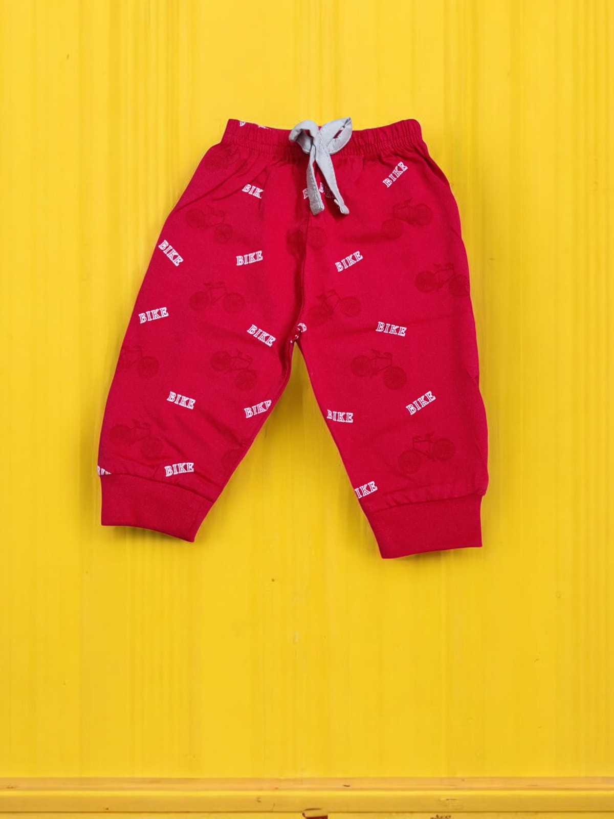 Kids' Bicycle Themed top and pajama set - Grey & Red - Bumblehugs