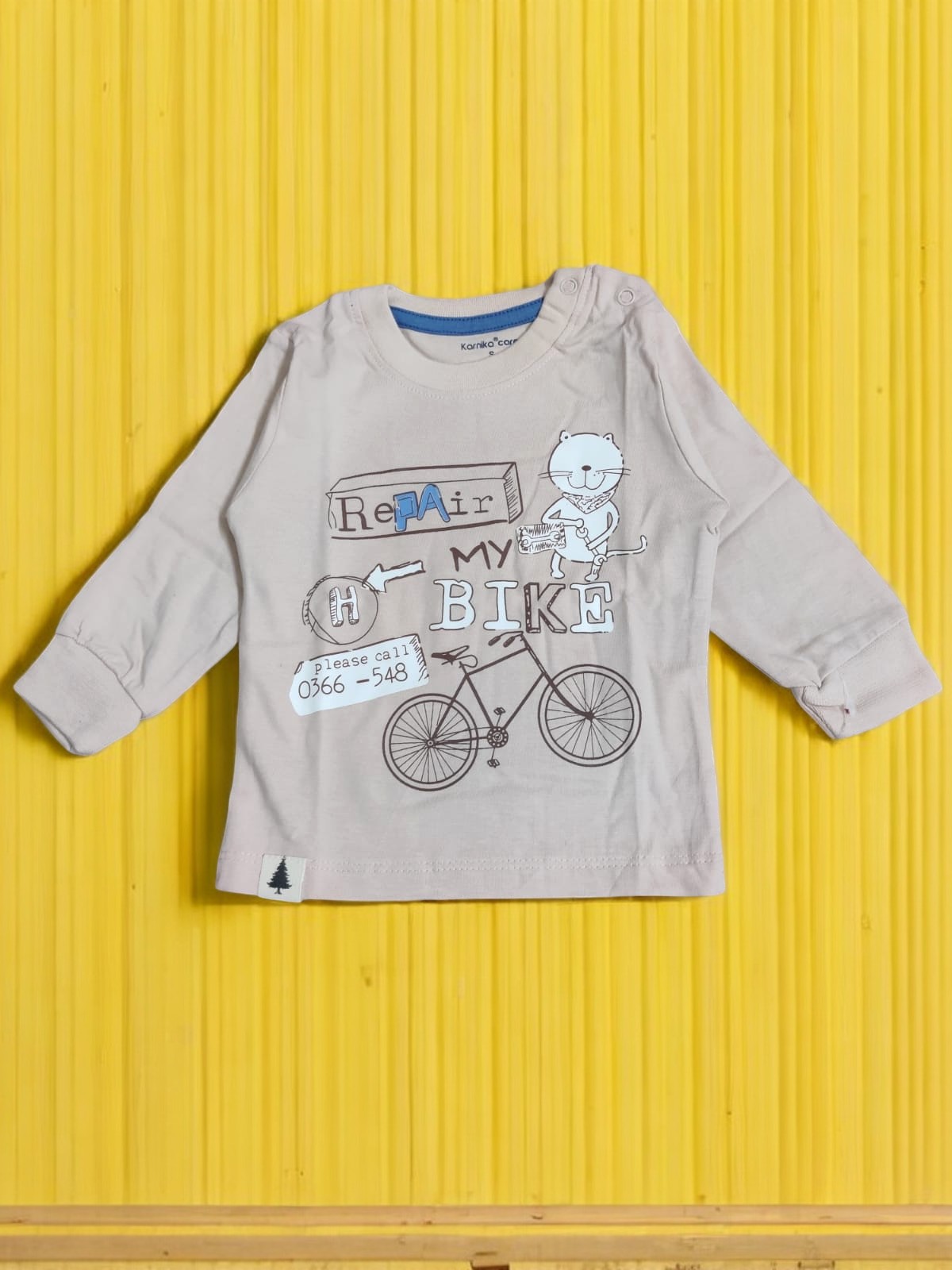Kids' Bicycle Themed top and pajama set - Grey & Red - Bumblehugs