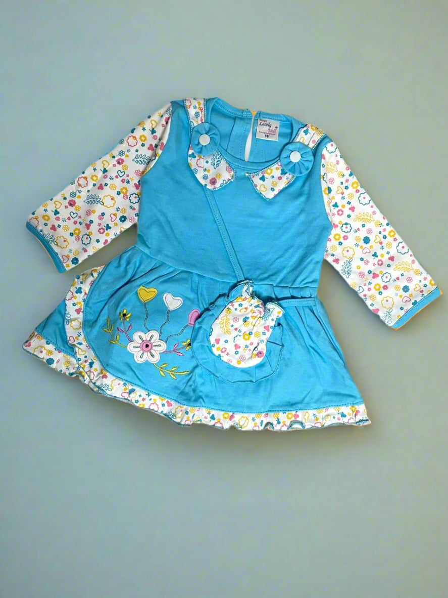 Adorable Floral Print Girl's Clothing top and pajama set