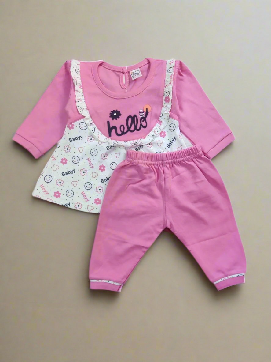 Charming and Trendy Girl's Frock and Pajama Set for Stylish Kids