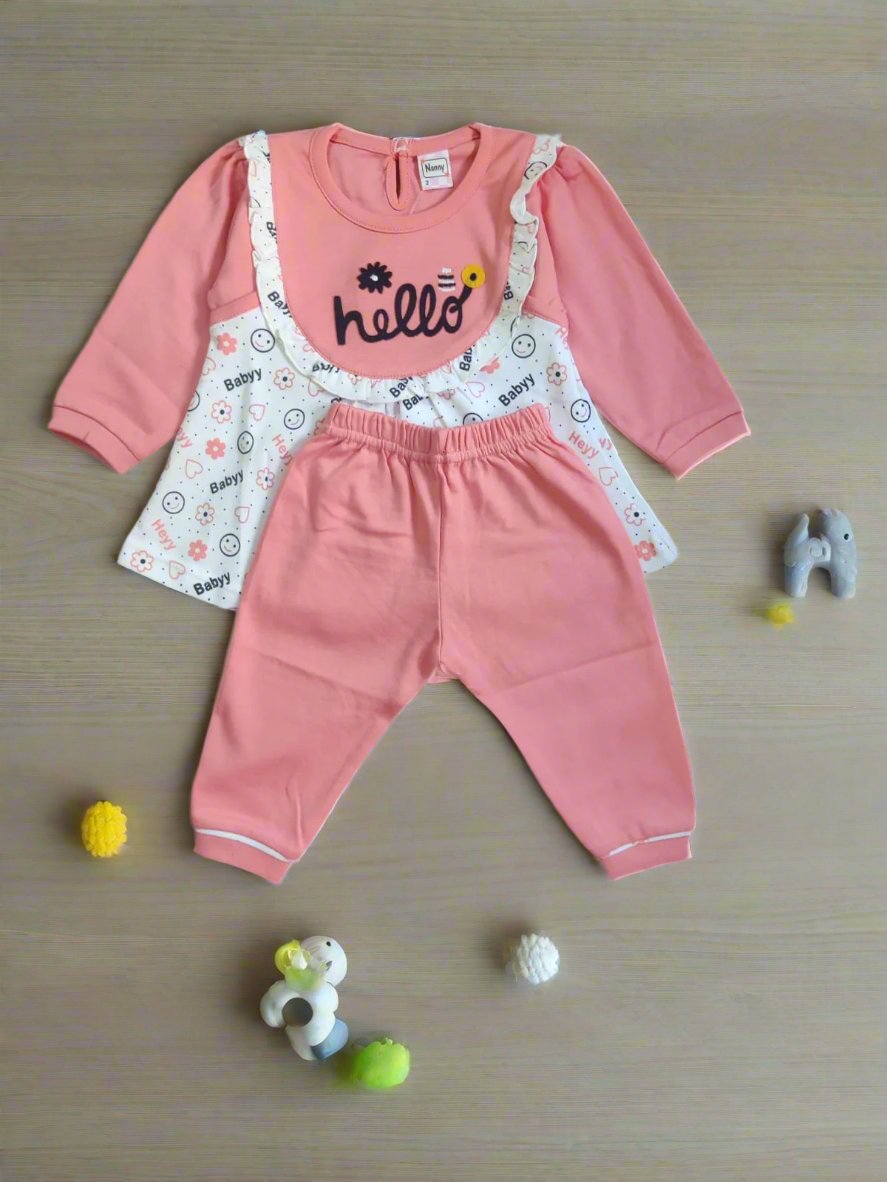Charming and Trendy Girl's Frock and Pajama Set for Stylish Kids