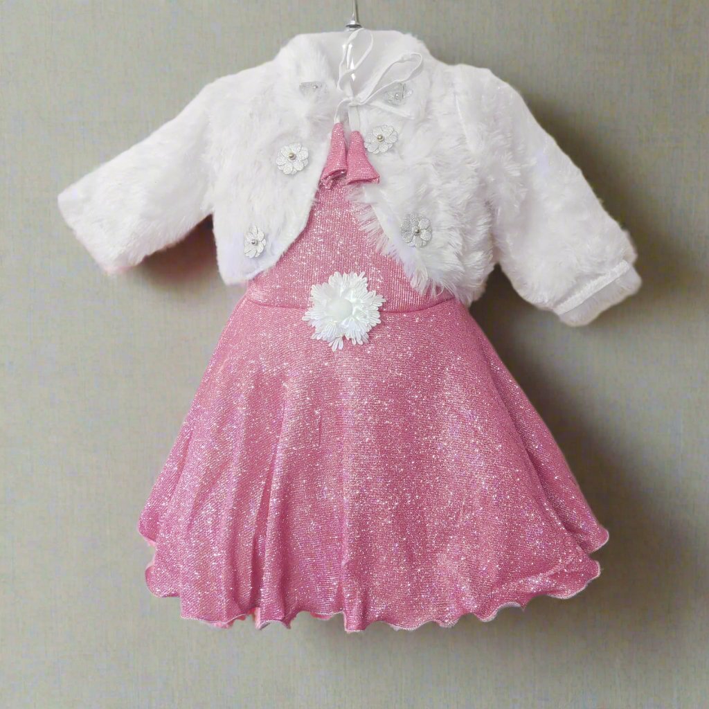 Elegant Girls Fleece Jacket Dress with Stylish Fleece Jacket