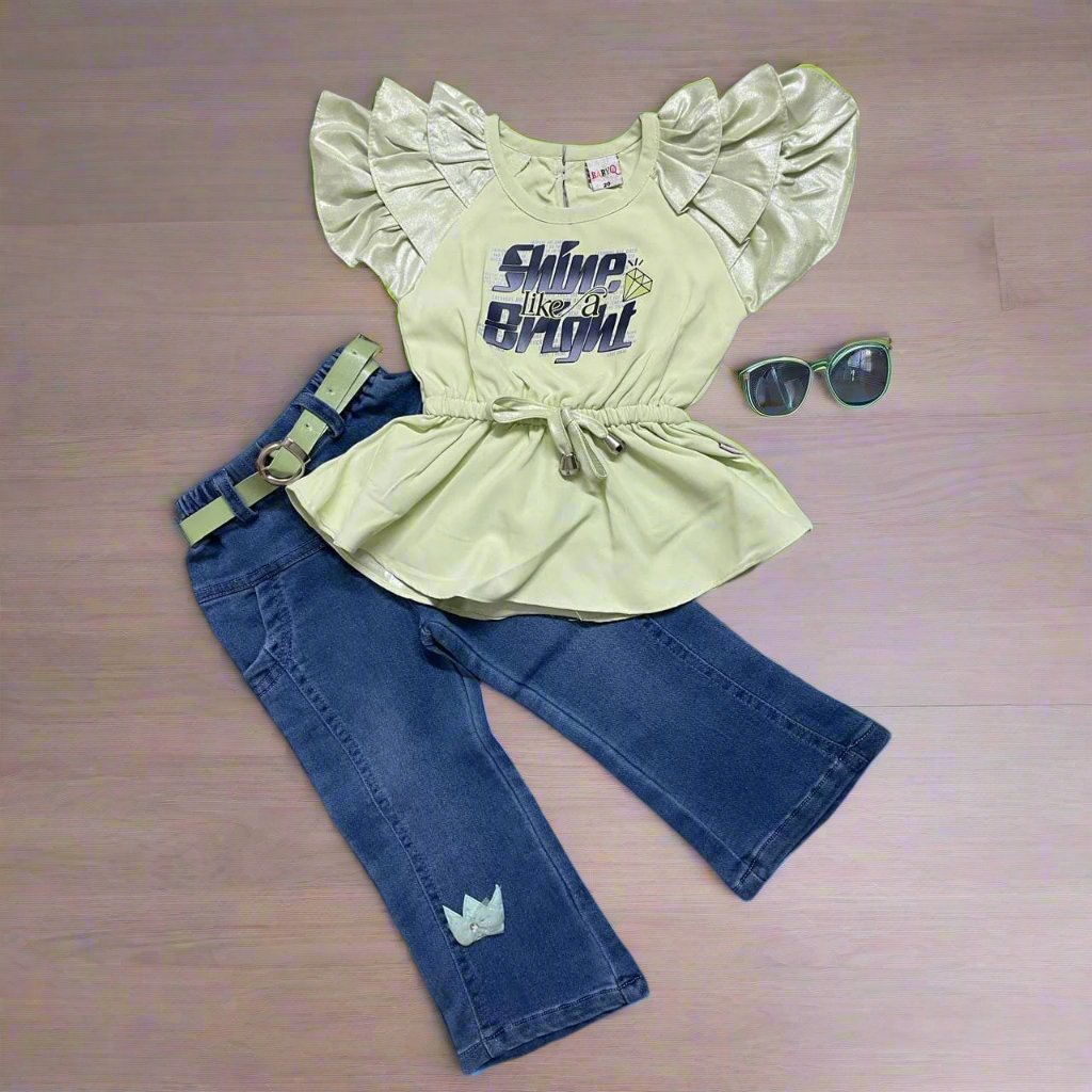 Adorable Top and denim jeans set for Girls - Bumblehugs