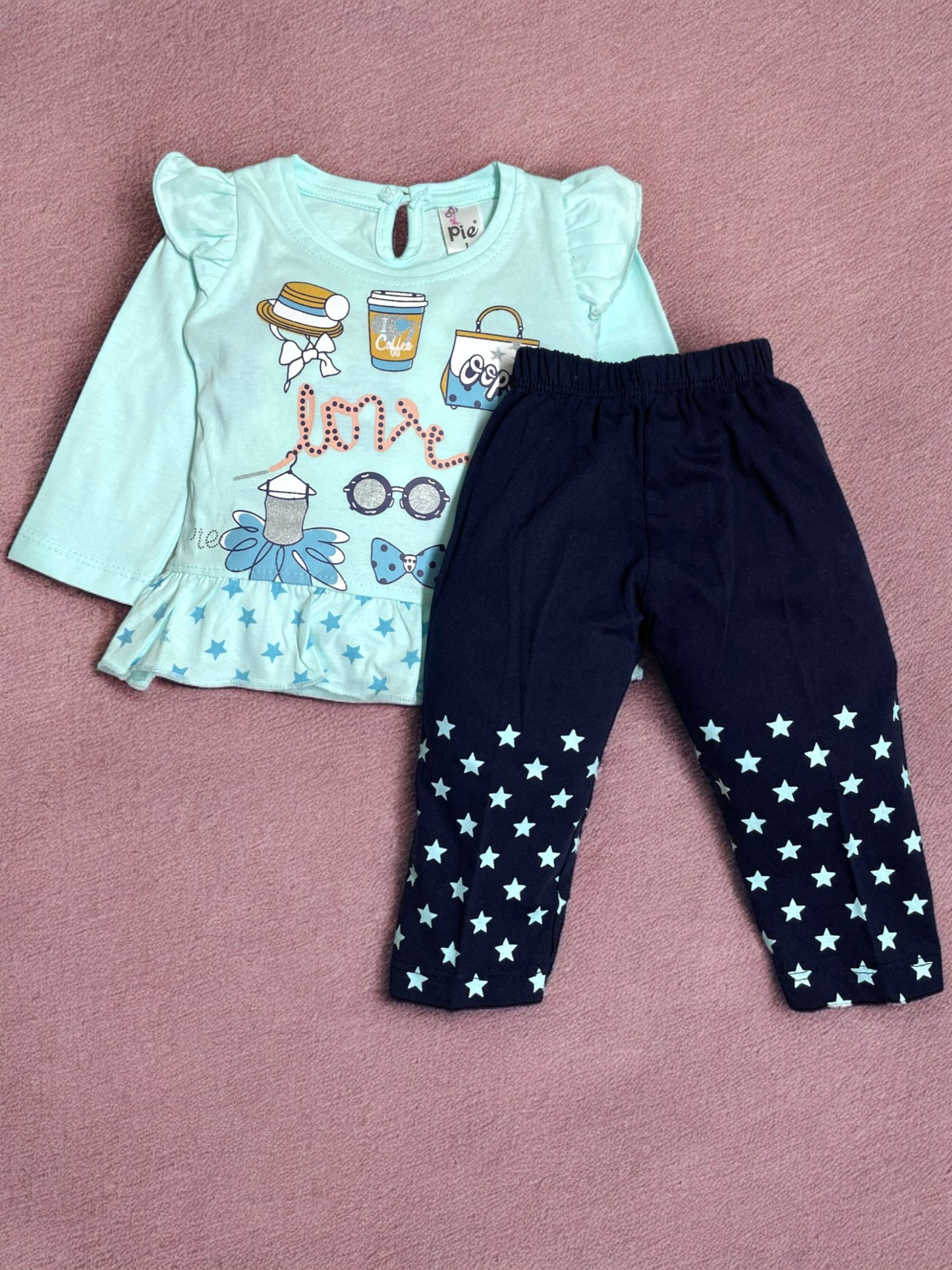 Adorable girls Apparel full sleeve top and pajama Set with Starry Pants