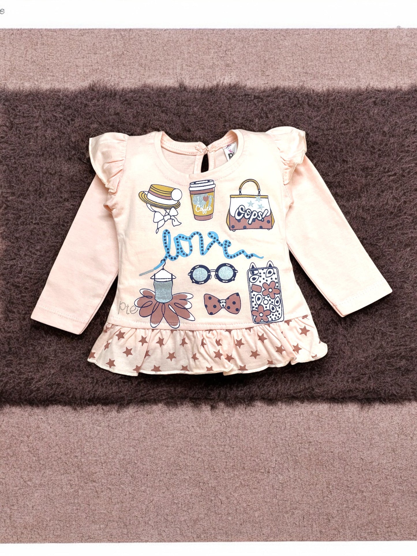 Adorable girls Apparel full sleeve top and pajama Set with Starry Pants