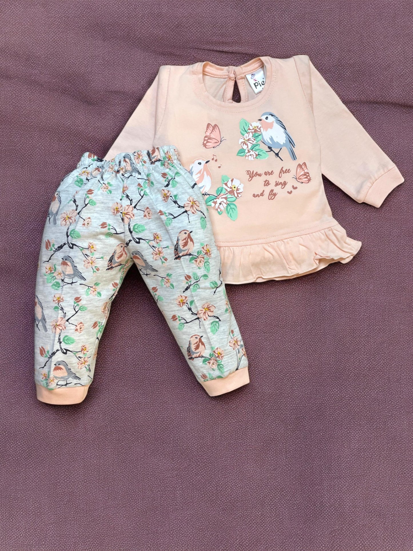 Adorable girls full sleeve top and pajama set