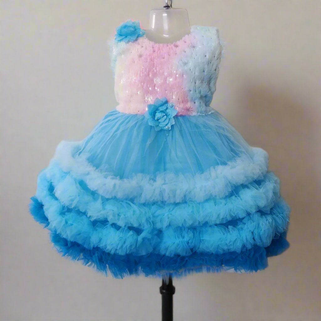 Charming Pink Ruffled Floral Dress for Kids - Perfect Summer Outfit