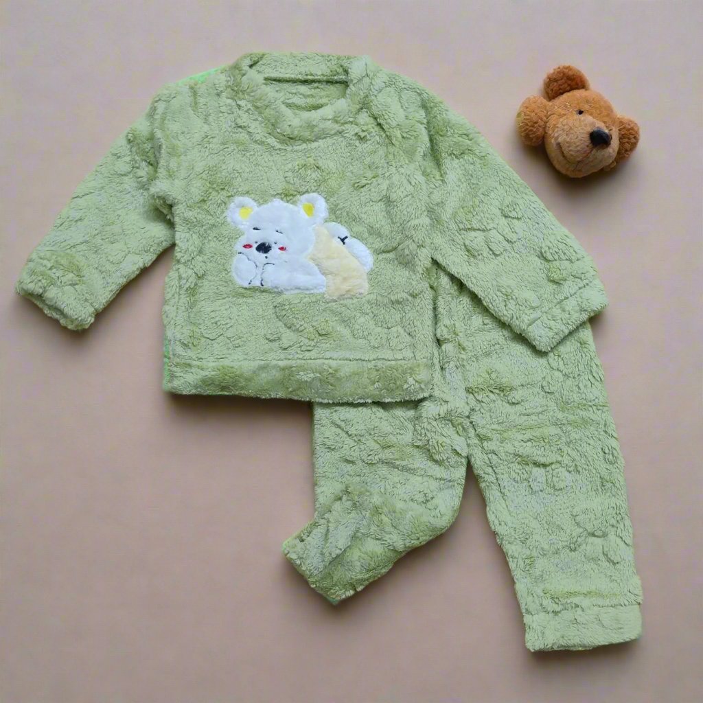 Cozy Light Purple Bear Pajamas for Kids Winter Set