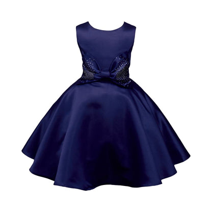 Hopscotch Girls Cotton Sleeveless Bow Applique Party Maxi Dress