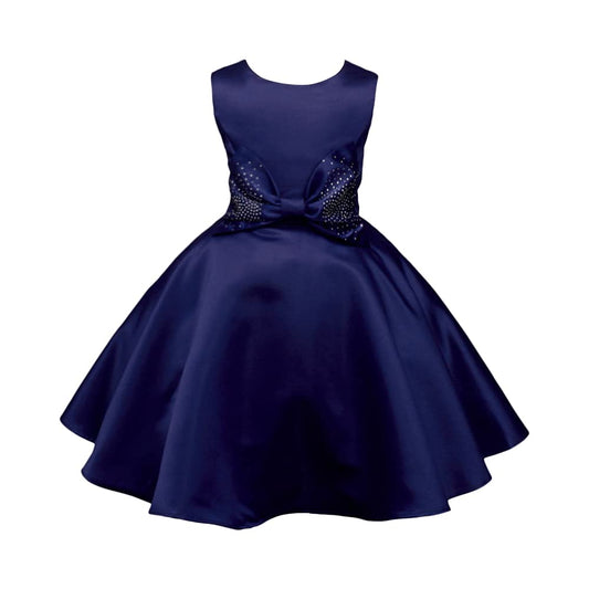 Hopscotch Girls Cotton Sleeveless Bow Applique Party Maxi Dress