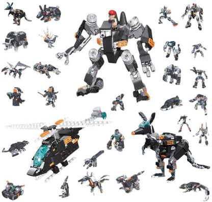 Umadiya® 36-in-1 Magic Building Blocks Set | 256+ Pieces | Creative Construction Toy for Kids | Includes Instruction Manual | Ideal for Boys & Girls Ages 6+ | DIY Brick Robot, Jet, Ship Models