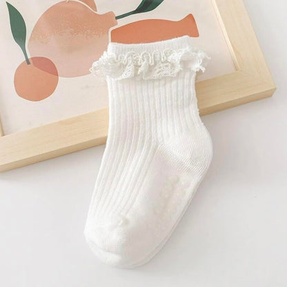 heartbury Cute and Colorful 100% Cotton Baby Girls Anti Slip Socks Frill &Ruffle Socks for Baby Girls, Grip socks for Baby