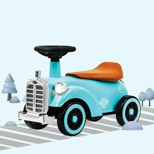 R for Rabbit Speedster Royal Ride on Car for Kids, Baby Vintage Looks Stylish Ride Car with LED Light & Horn Boys Girls Age 1-4 Years, Weight Capacity Up to 20Kgs (Orange Brown)