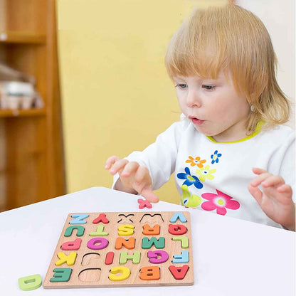 Niwlix Wooden Learning Educational Board for Kids, Puzzle Toys for 2+ Years Old Boys & Girls Educational Toys for Toddlers & Preschoolers, ABCD for Kids(Alphabets, Numbers & Shapes)