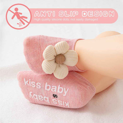 SNOWIE SOFT® 5 Pairs Baby Socks Set, Antislip Socks for New Born Baby 0-3 Years, Non Slip Grip Ankle Socks with Non Skid Soles for Infants Baby Shower Gifts