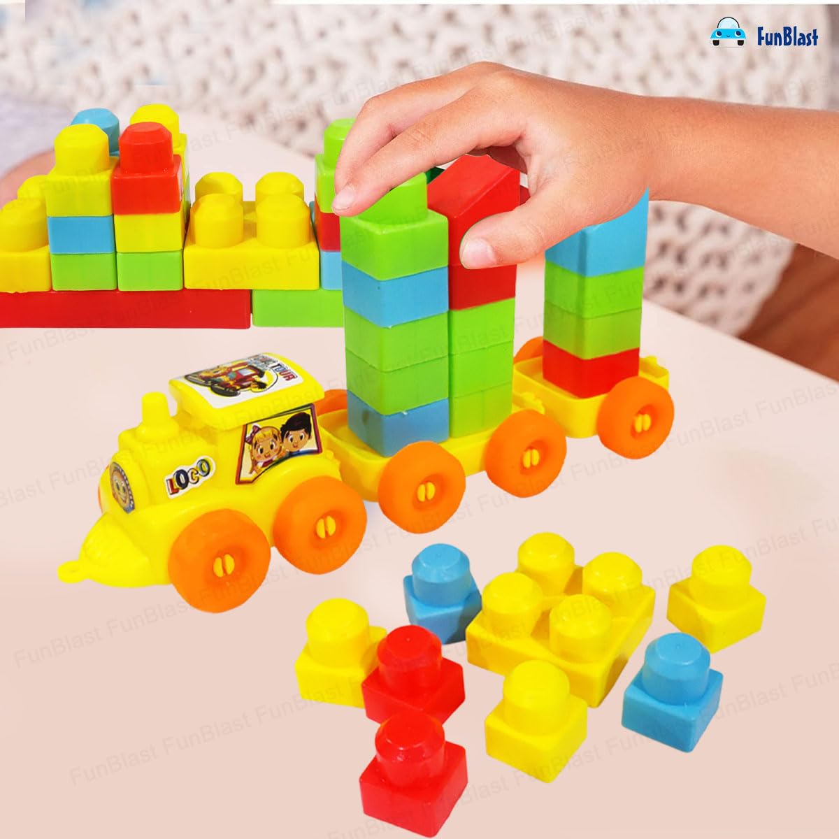 FunBlast DIY Plastic Building Blocks for Kids Building Blocks Toy for Kids Puzzle Games for Kid, Toys for Children Educational & Learning Toy for Kid, Girls & Boys - (250+ Blocks with 38 Wheels)