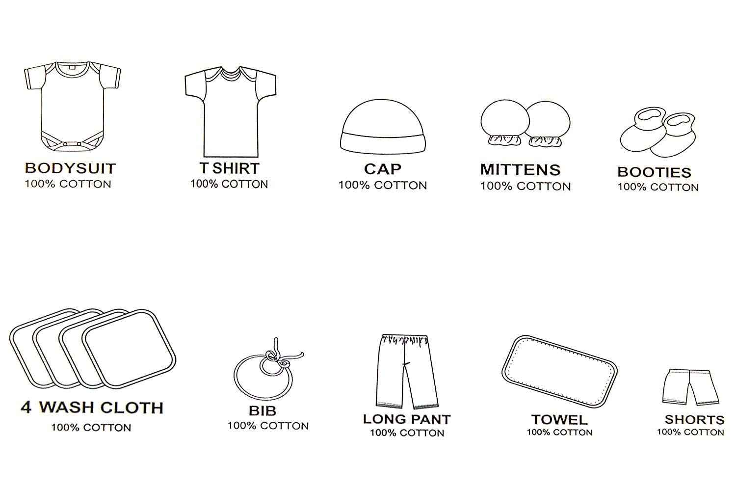 EIO Unisex Kids Cotton Solid Clothing Gift Set -13 Pieces