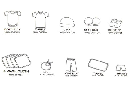 EIO Unisex Kids Cotton Solid Clothing Gift Set -13 Pieces