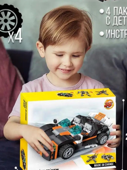 Umadiya® 36-in-1 Magic Building Blocks Set | 256+ Pieces | Creative Construction Toy for Kids | Includes Instruction Manual | Ideal for Boys & Girls Ages 6+ | DIY Brick Robot, Jet, Ship Models