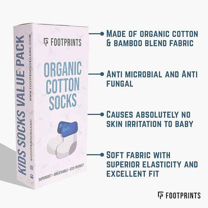 FOOTPRINTS Organic cotton &Bamboo Kids Unisex Socks | Pack of 3 Pairs | Low cut | Colourful Stripes