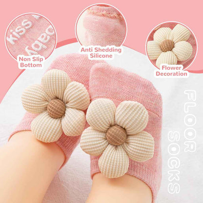SNOWIE SOFT® 5 Pairs Baby Socks Set, Antislip Socks for New Born Baby 0-3 Years, Non Slip Grip Ankle Socks with Non Skid Soles for Infants Baby Shower Gifts
