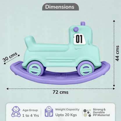 R for Rabbit Rock N Ride 3 in 1 Baby Push Ride-On Car with Rocker & Balance Board Mode | Non-Toxic, Durable and Safe Rocking Horse Rider for Kids 1-4 Years Age, Upto 20kgs Weight (Blue Orange)