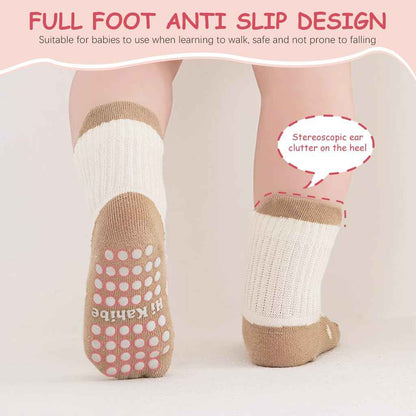 SNOWIE SOFT® 5 Pairs Baby Socks Set, Antislip Socks for New Born Baby 0-3 Years, Non Slip Grip Ankle Socks with Non Skid Soles for Infants Baby Shower Gifts